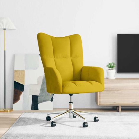 vidaXL Chaise de relaxation Jaune moutarde Velours (1/5)