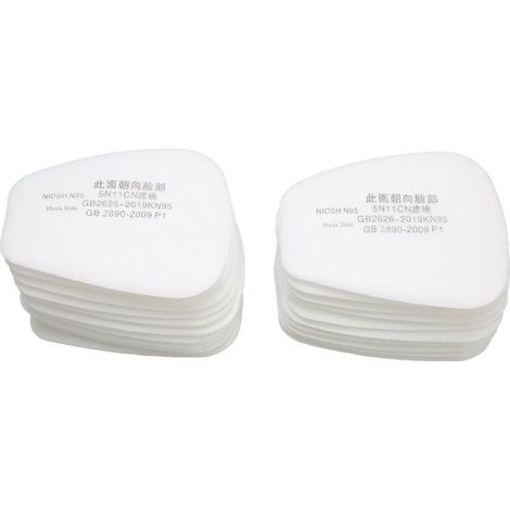20 pièces Filtres Respiratoire Coton Anti-Poussière Universel Compatible Masque Gaz Séries 6200 6800 7502