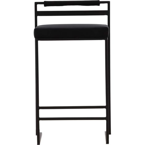 Opelika tabouret de bar velours noir (1/5)