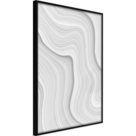 Affiche Murale Encadrée "Snow Contour Lines" 40 x 60 cm Noir