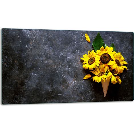 Schneidebrett aus Glas, 52x30 cm, Blumen (1/5)