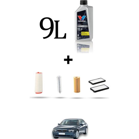 Kit tagliando 4 FILTRI e 9L OLIO compatibile con Bmw serie 7 (E65,E66) 730d 160kw dal 2002 (1/5)