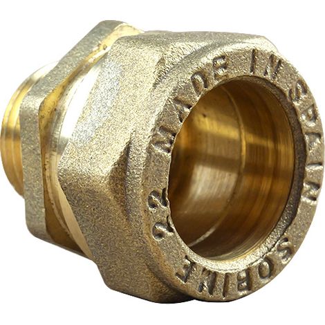 Arcanaute – Raccord droit mâle bicone 1/2" – Cuivre Ø22 – Raccord olive à visser sans soudure – Pour plomberie (1/3)