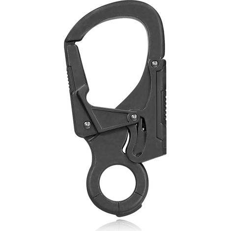 JSSEVN-Mousqueton en Zinc à Double Verrouillage Sécurisé, Porte-Clés Tactique pour Hommes - Idéal pour Randonnée, Camping (1/5)