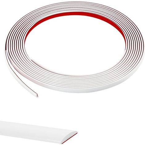 Baguette de Finition, 5M8MM Moulures Décoratives Autocollantes, Moulure Adhesive Bordure Autocollante PVC Bandes Calfeutrage pour Mur Meubles Plafond Armoire Plancher (1/5)