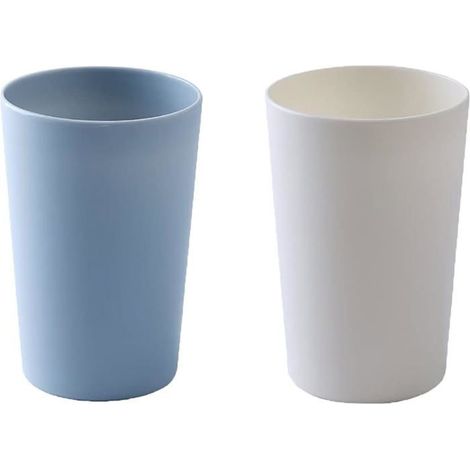Tasse Simple En Plastique Pour La Maison,Porte-Brosse À Dents Pour Couple,Grande Capacité De 300 Ml(Bleu Et Blanc)[CA267] (1/5)
