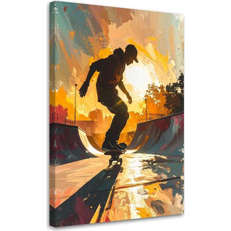 Wandbild Skater auf Skateboard Straßenkunst 20x30 (1/5)