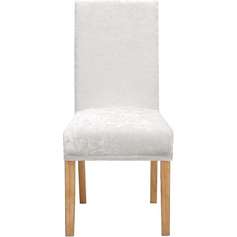 1 Pcs Lastique Manger Chaise Couvre Stretch Melange Velours Amovible Chaise Protecteur Blanc 35x44x42cm (1/5)