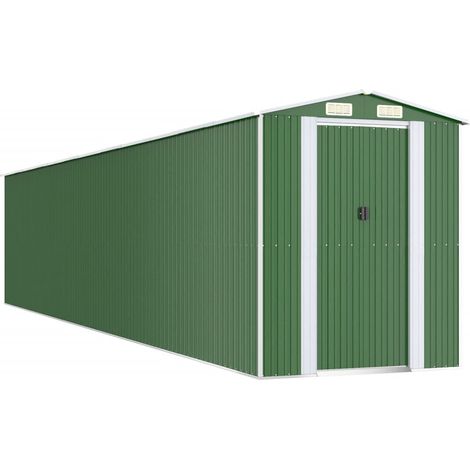 Cobertizo de jardín cobertizo para cabaña cobertizo para almacenamiento cobertizo para exteriores cobertizo para herramientas robusto 192 x 1021 x 223 cm acero galvanizado verde 020022358
