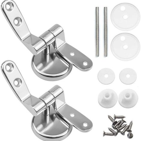 Bisagras para asientos de inodoro, Aleación de zinc, Universales, Adecuado para asientos de inodoro fabricados en MDF, madera, restaurantes (1/5)