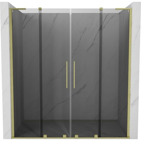 Porte de douche coulissante Mexen Velar L Duo 170 cm, graphite, or brossé - 871-170-003-42-55 (1/5)