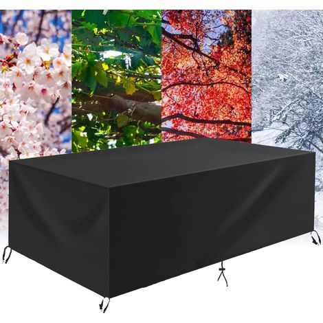 Housse de Protection Salon de Jardin 210x110x70cm(LxWxH) Housse pour Meubles de Terrasse Résistance Anti-UV Imperméable Bâche Table Jardin Exterieur Rectangulaire Housse Salon de Jardin-Noir (1/5)