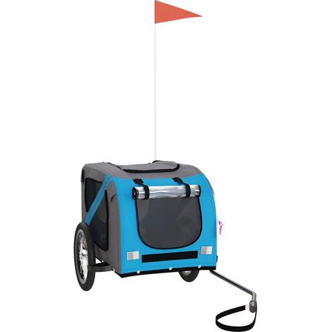 Remorque de vélo pour animaux de compagnie bleu et gris CFW702203 (1/5)