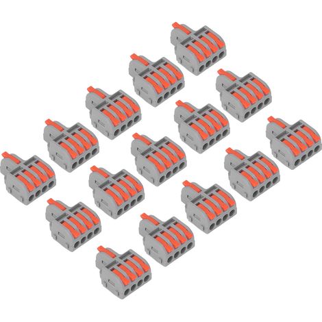15 blocs de connexion rapide DF-14 isolés en nylon et cuivre, adaptés aux fils rigides et flexibles. (1/5)