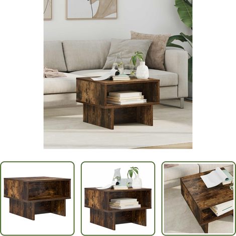 Bois d'ingénierie - Table basse Chêne fumé 48 x 46 x 35 cm Bois d'ingénierie (1/5)