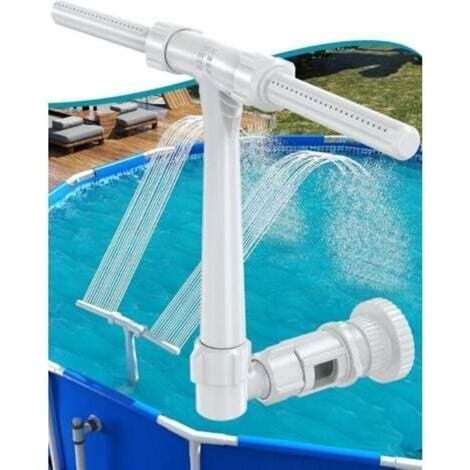 pair Fontaine de piscine pour piscines hors sol et hors sol, refroidisseur d'arrosage à cascade à double jet réglable pour piscines, fontaine de spa de piscine, fontaine de pulvérisation de piscine à (1/5)