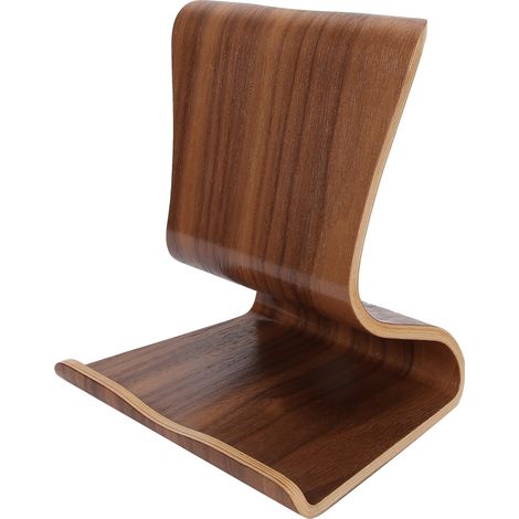 Support téléphone en bois, support tablette de bureau pour chevet ou bureau, marron (1/5)