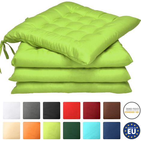 Beautissu – Lot de 4 coussins de chaise 40x40 cm – Rembourrage 5 cm en polyfibres – Housse en polyester résistante – Piquage carré stylé