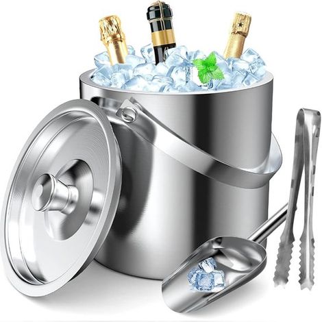 Vaschetta per cubetti di ghiaccio a doppia parete, in acciaio inox, 2 litri (1/5)