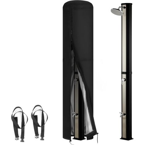 Housse Douche Solaire, imperméable coupe-vent 420D Bache de Protection Douche Solaire Exterieure avec revêtement UV, noir (220 x 67 cm) (1/5)