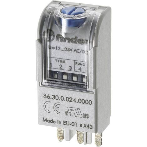 Relé multifunción Finder 86.30.0.024.0000T temporizado 0,05-360000 s