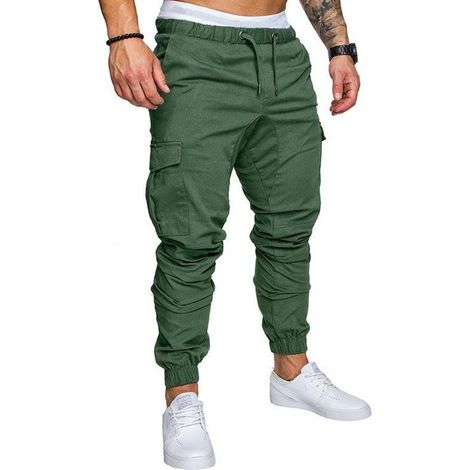 1 pantalon de travail, multipoches, tissé coton mélangé, moulant, décontracté et professionnel pour homme (1/5)