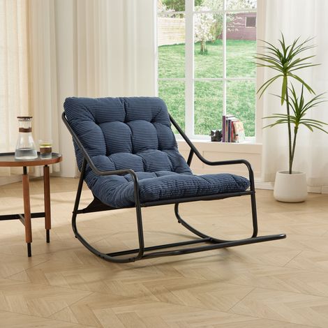 Fauteuil à bascule d'extérieur, doté d'un coussin moelleux, adapté au salon, à la chambre, au bureau et à une utilisation en intérieur comme en extérieur