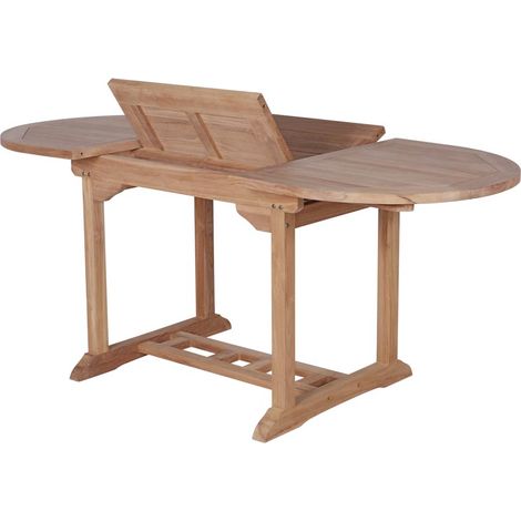 Table de jardin en teck extensible ovale 6 à 10 personnes 120/180cm - 180x80x75 cm - Kayu Meuble (1/5)