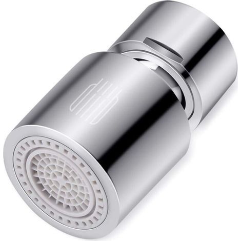 Wasserhahn-Luftsprudler, 360° schwenkbarer Wasserhahnfilter mit 2 Strahlarten, Spritzschutz, Entkalkung, Zubehör für Bad- und Küchenspülen, wassersparend - FM22 (1/4)