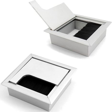 2Pcs Passe Câbles Encastrables Couvercle Passe-câble carré 80x80 mm (1/5)