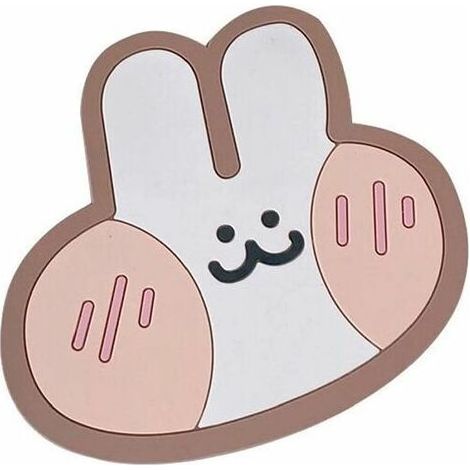 Set de table dessous de verre en silicone lavable, motif dessin animé, 8x9 cm, blanc/rose – DELKEVIC (1/4)