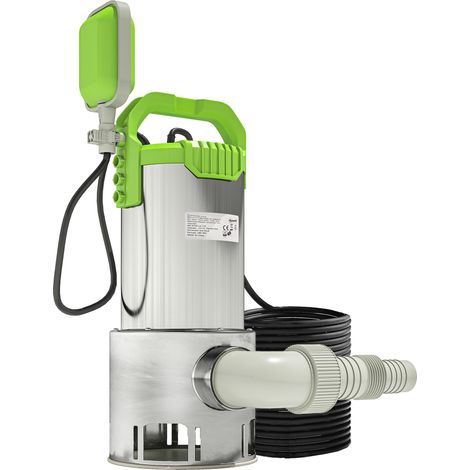 Outsunny bomba de aguas sucias sumergible 1100W con capacidad de 18000 l/h interruptor de flotador conector universal para piscinas estanques bañeras (1/5)