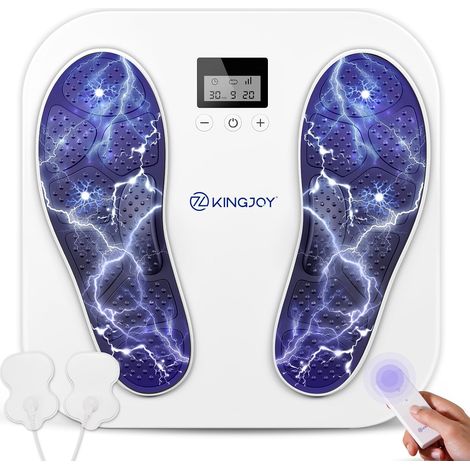 Massage des Pieds pour la Circulation Sanguine Jambes, EMS Appareil Massage Pied Rechargeable avec 10 Modes 20 Intensités pour la Neuropathie, la Fasciite Plantaire et le Douleur (1/5)