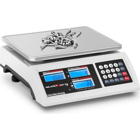 Steinberg Systems – Balance compteuse 15 kg – Précision 0,2 g – Dimensions 22,8 x 28 cm – Écrans LCD rétroéclairés pour lecture facile