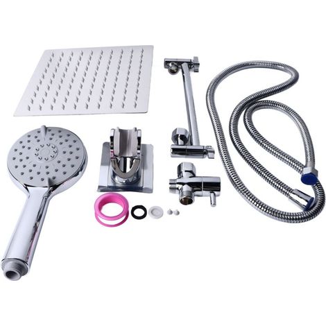 8-inch combination shower head, wall-mounted handheld, high pressure, 5 spray modes, aluminum bathroom system (1/5)