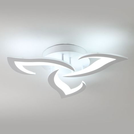 COMELY Modern Led Ceiling Light 33W, 3300LM, Creative White Petals Design, 6000K Cool White, Acrylic Ceiling Lamp for Bedroom, Living Room, Dining Room (1/5)
