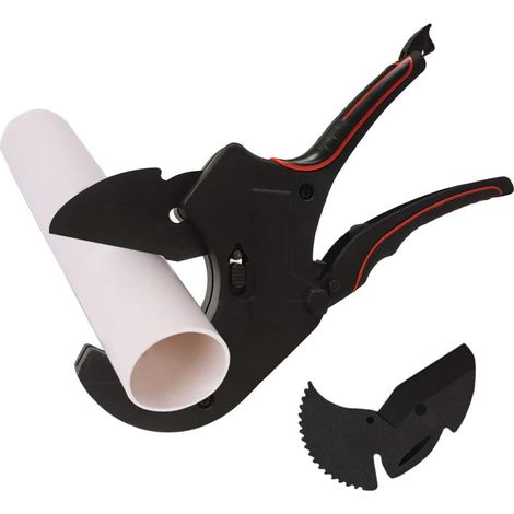 PVC TUBE Cutter ABS Cable slot Cutter cliquet cable Cutter tube PVC Cutter PEX tube plastique tube Cutter Guide plastique tube Cutter outil (75mm Noir 2.95inch) (1/5)