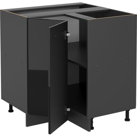 Mobile ad angolo cucina R-Line, Nero lucido, 75.6 cm senza piano di lavoro, Vicco (1/4)