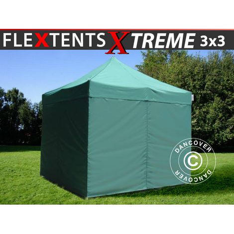 Pop up gazebo FleXtents Xtreme 50 3x3 m Green, incl. 4 sidewalls