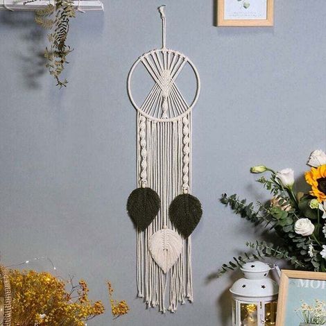 Capteur De Rêves Artisanal Macramé Bohème Décoration Murale Vintage Pour Salon Chambre Mariage (1/4)