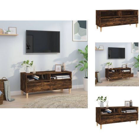 TV-Schrank Räuchereiche 100x34,5x44,5 cm Holzwerkstoff - TV Schrank - Fernsehtisch - Wohnzimmereinrichtung - Holzmöbel - Holzwerkstoff (1/5)