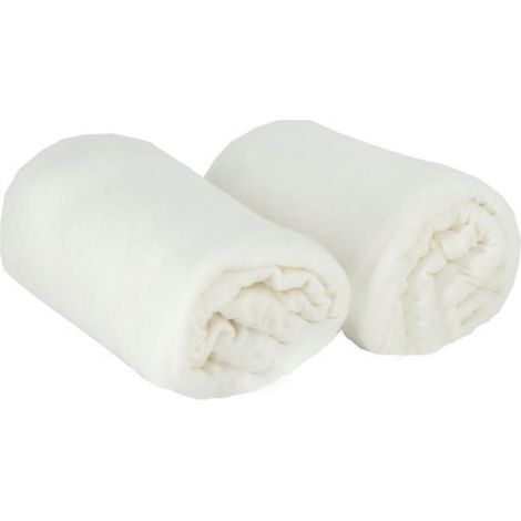 Lot de 2 draps housse 70x140 cm Blanc/blanc (1/4)