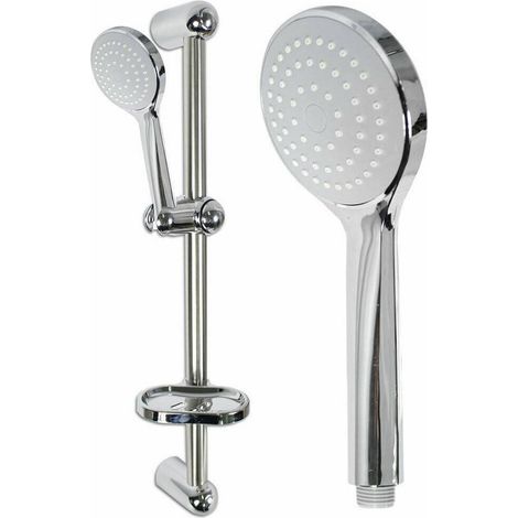 TRADE SHOP - Saliscendi Doccia Tubo Con Soffione Doccetta Asta Colonna Con Portasapone 69135 - (1/2)