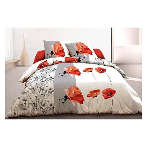 Housse de Couette - 3 Pièces  100% Coton - 57 Fils  2 Personnes - 220x240 cm  Printemps