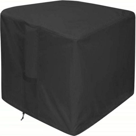 Housse de protection pour foyer extérieur – 420D carrée, imperméable et résistante, noire (carrée – 82 x 82 x 61 cm) (1/4)