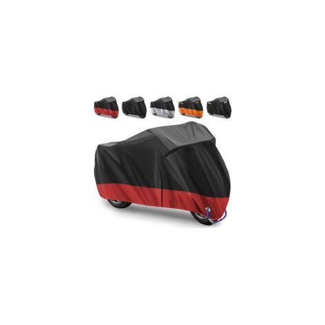 Housse de protection pour moto et scooter – Imperméable – Taille XXL – 245 × 105 × 125 cm – Rouge et noir (1/5)