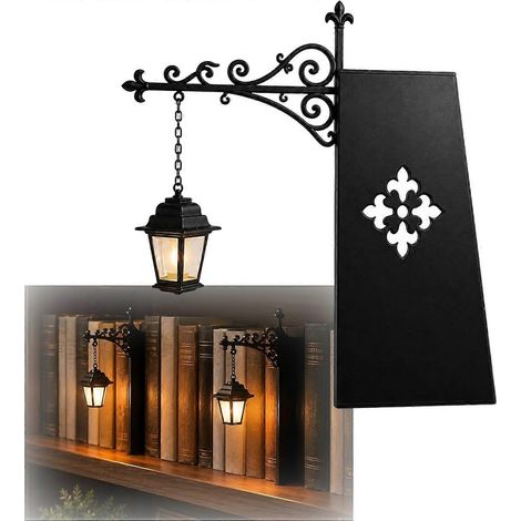 Lampes de bibliothèque vintage, lanternes décoratives pour étagères serre-livres, mini lampadaire à lumière LED chaude, suspension fantaisie (1/5)