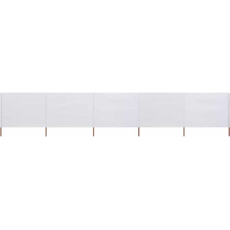5-teiliges Windschutzgewebe 600 x 160 cm Sandweiß