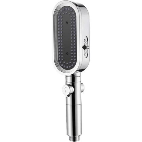 Pommeau de douche haute pression, robinet de douche à main réglable à 3 modes, accessoires de salle de bain- argent (1/5)