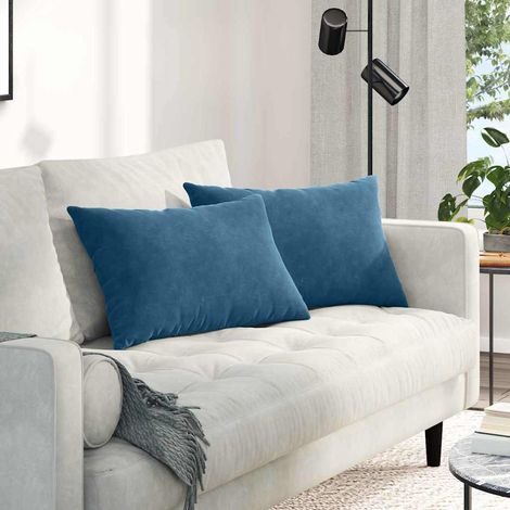 Sofakissen 2 Stück Blau 60 x 40 cm Cordstoff
